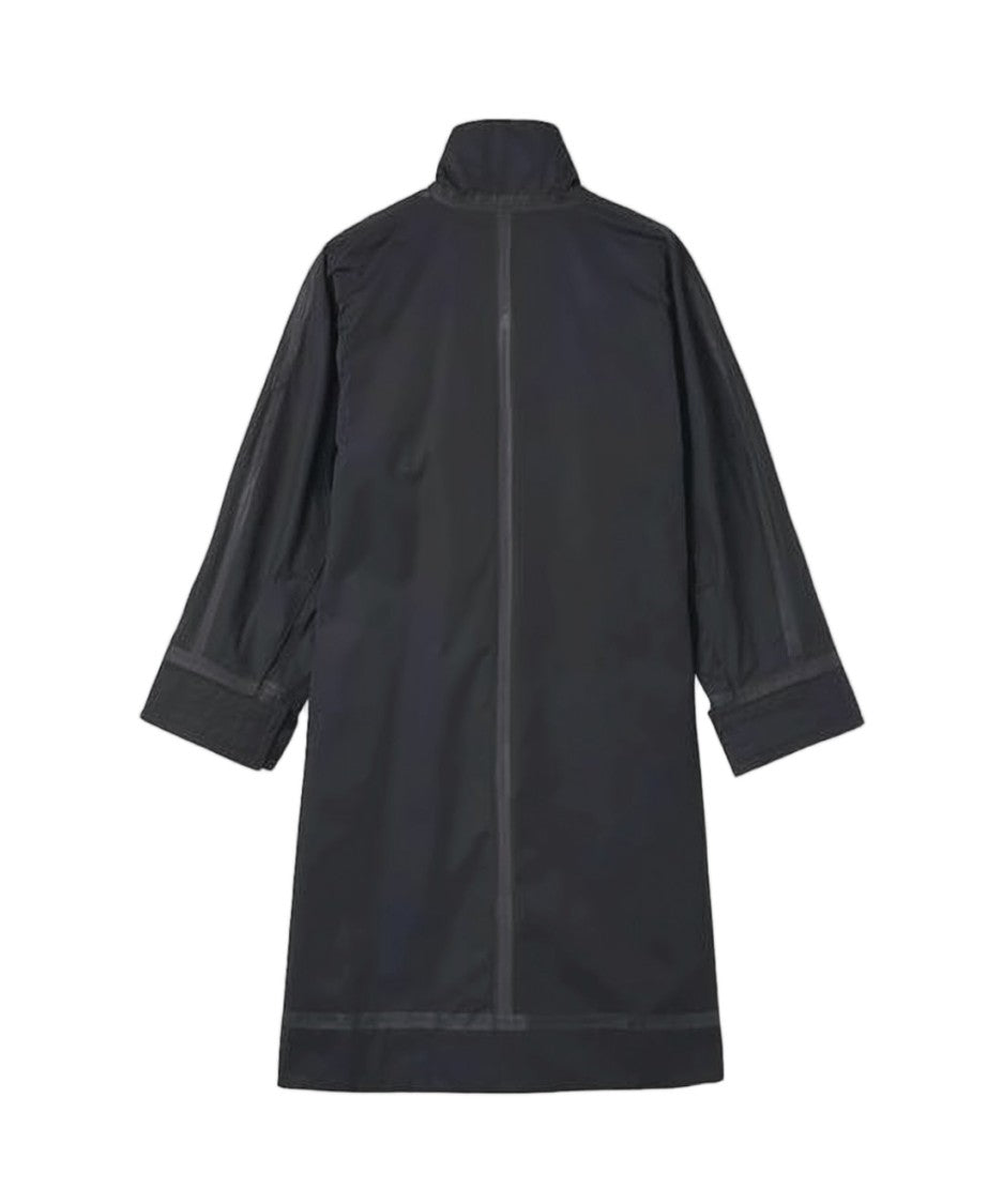 Sunnei Minimalist Black Cotton Coat With High Collar