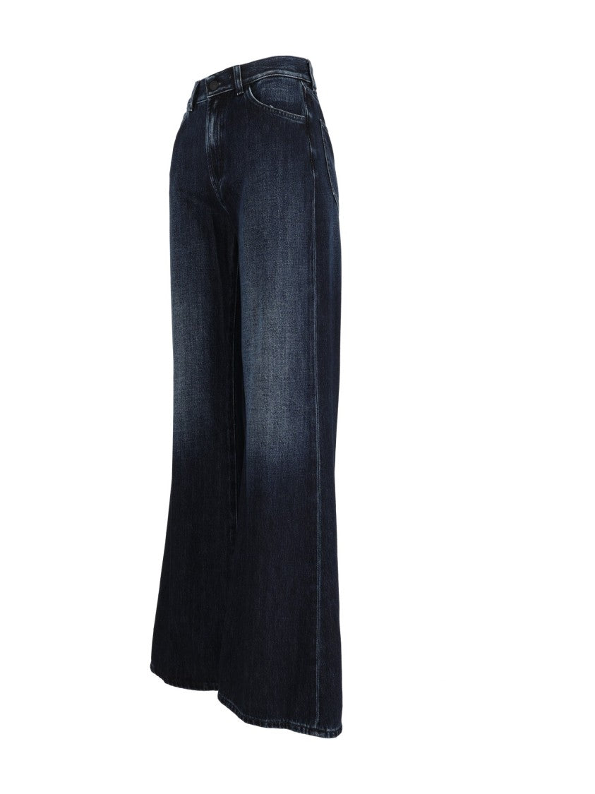 Dondup High-Waisted Wide-Leg Indigo Jeans With Classic Five-Pocket Design