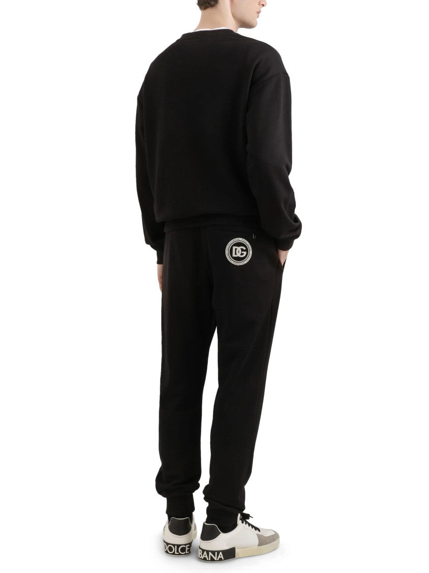 Dolce & Gabbana Crewneck Knit Sweatshirt With Ribbed Cuffs