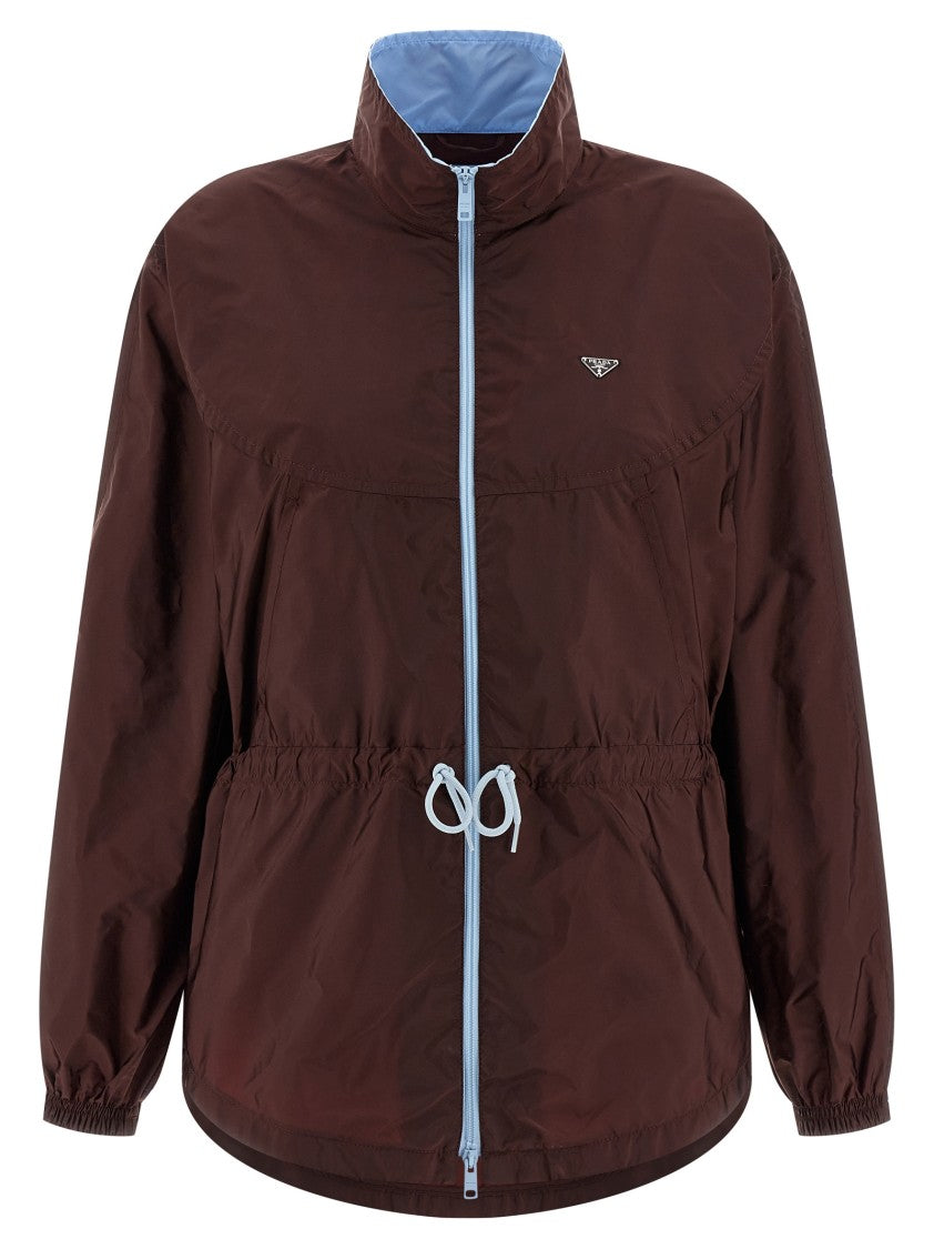 Prada Re-Nylon Blouson Jacket With Triangle Logo And Functional Design