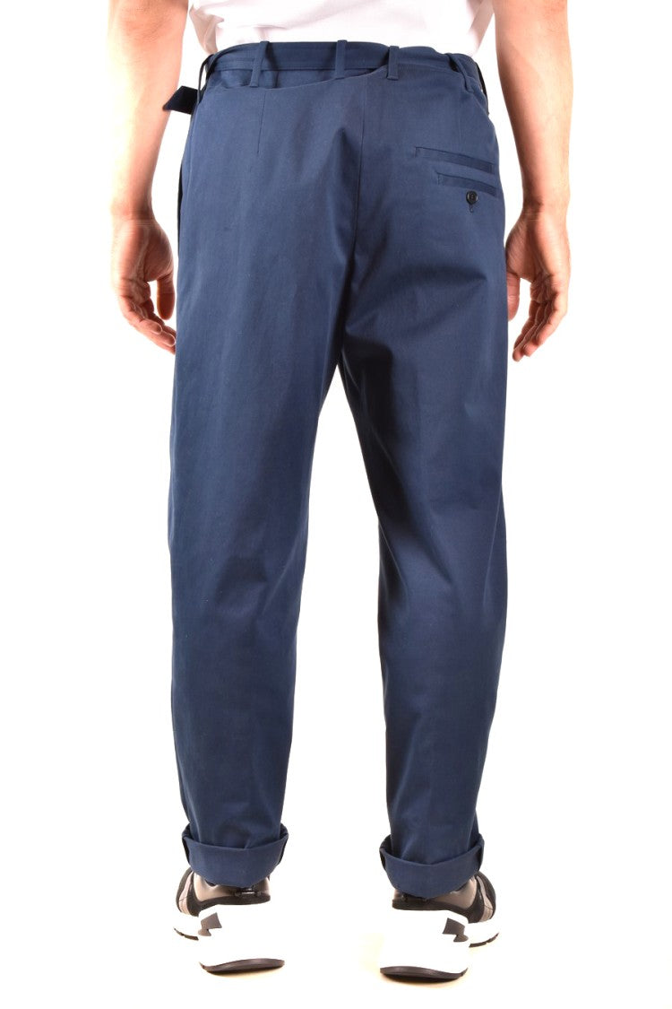 Neil Barrett Relaxed Fit Blue Trousers With Tapered Leg