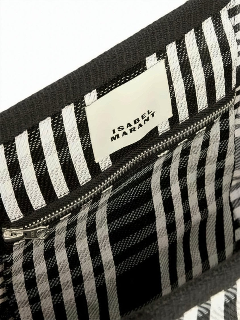 Isabel Marant Checkered Nylon Tote Bag With Contrasting Logo Detail