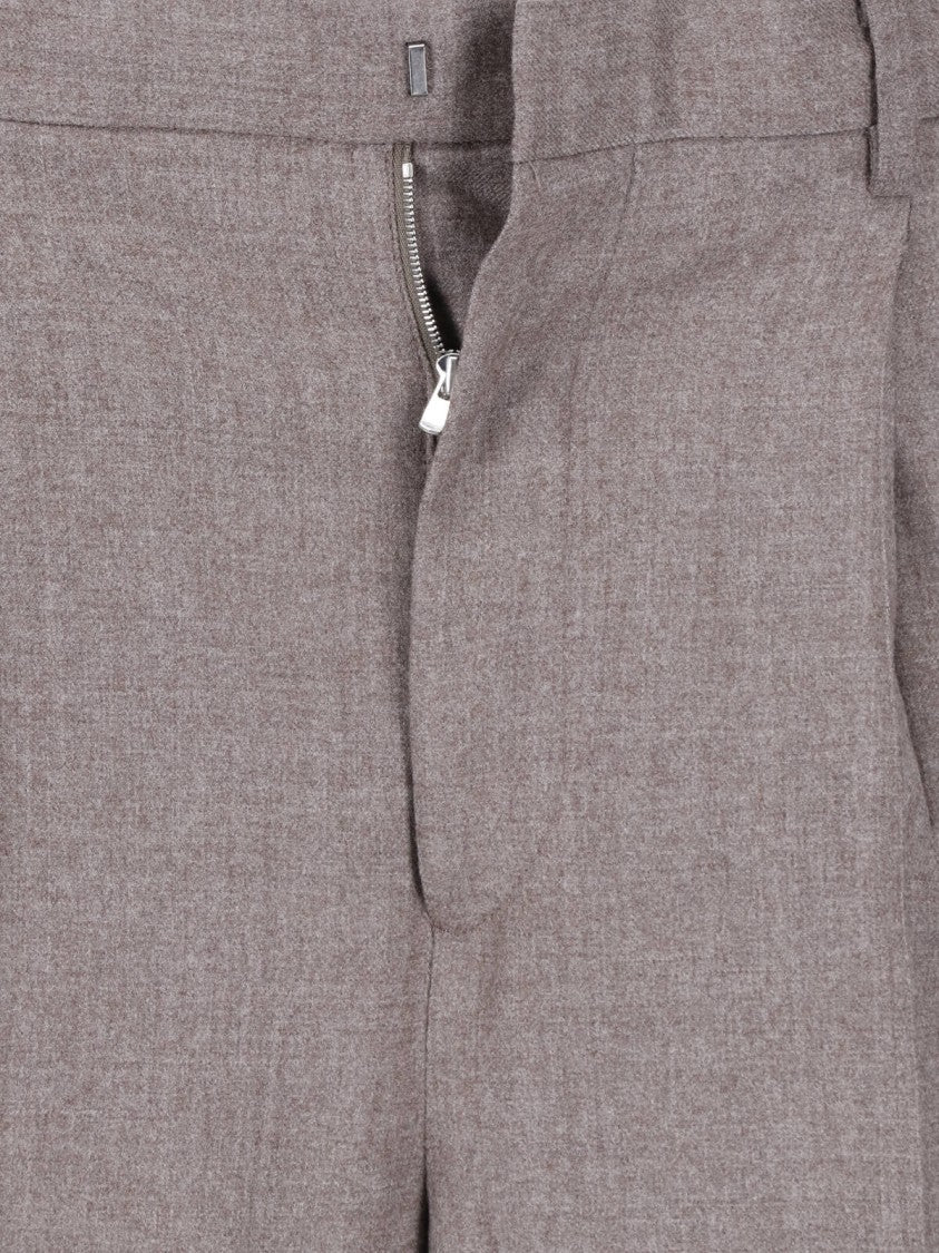 Auralee Tailored Brown Wool Trousers With Straight-Leg Silhouette