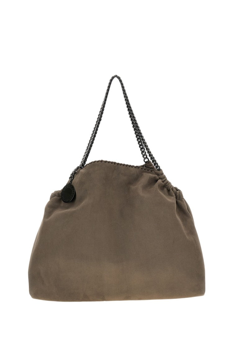 Stella Mccartney Grey Falabella Drawstring Large Suede Shoulder Bag
