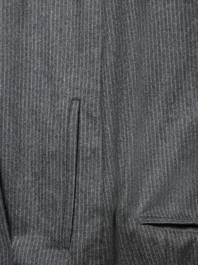 Lardini Tailored Grey Suit In Virgin Wool With Modern Fit And Pinstripe Design