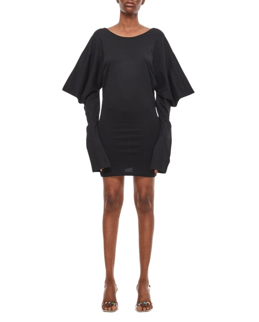 Setchu Off-The-Shoulder Origami Jersey Dress With Asymmetric Hemline