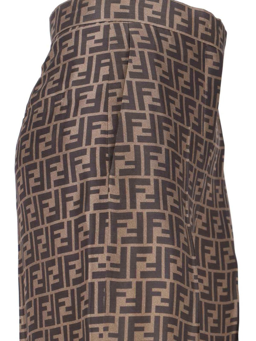 Fendi Ff Monogram Pants – Brown