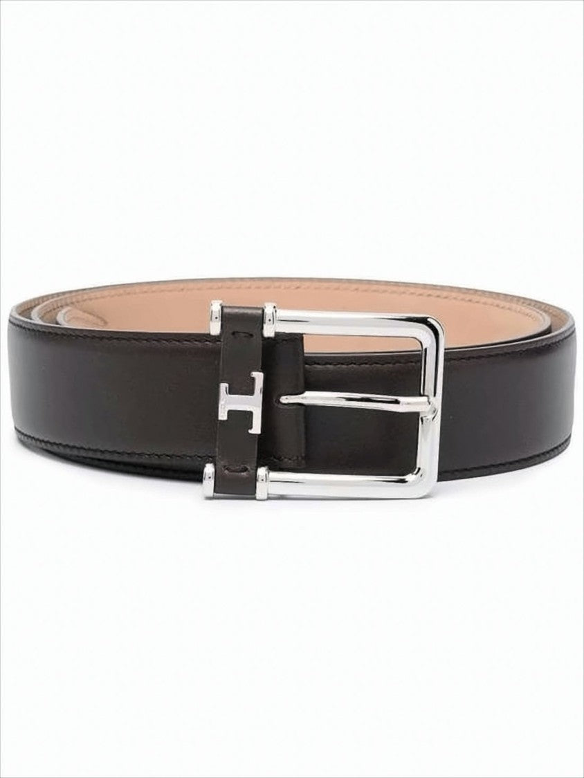 Tod's Brown Leather Belt With Polished Finish