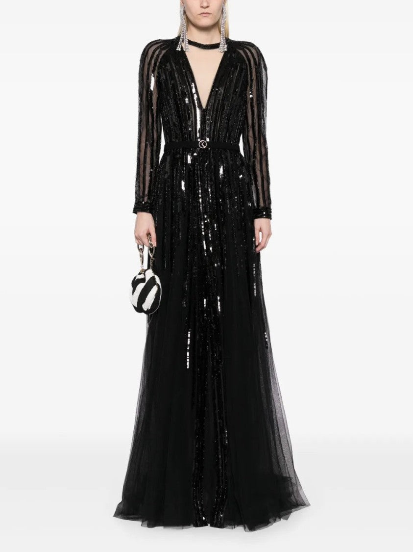 Saiid Kobeisy Sequin Long Dress