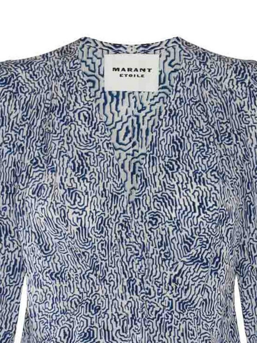 Isabel Marant Long-Sleeved Fitted Blouse With Abstract Pattern