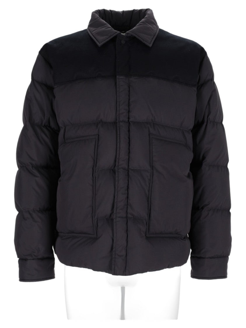 Laminar Black Horizontal Quilted Cropped Cotton-Blend Sports Jacket