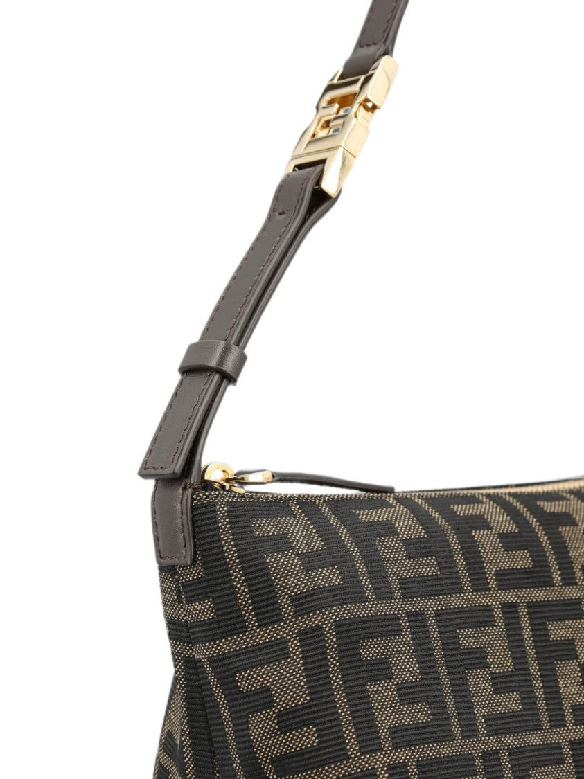 Fendi Geometric Monogram Gold Accent Shoulder Bag