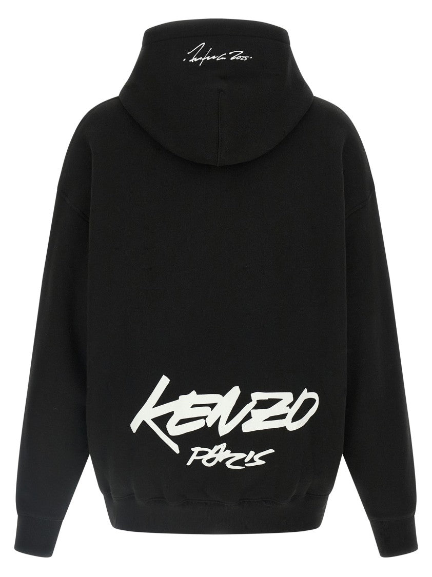 Kenzo Floral Print Hoodie With Spacious Hood And Relaxed Fit
