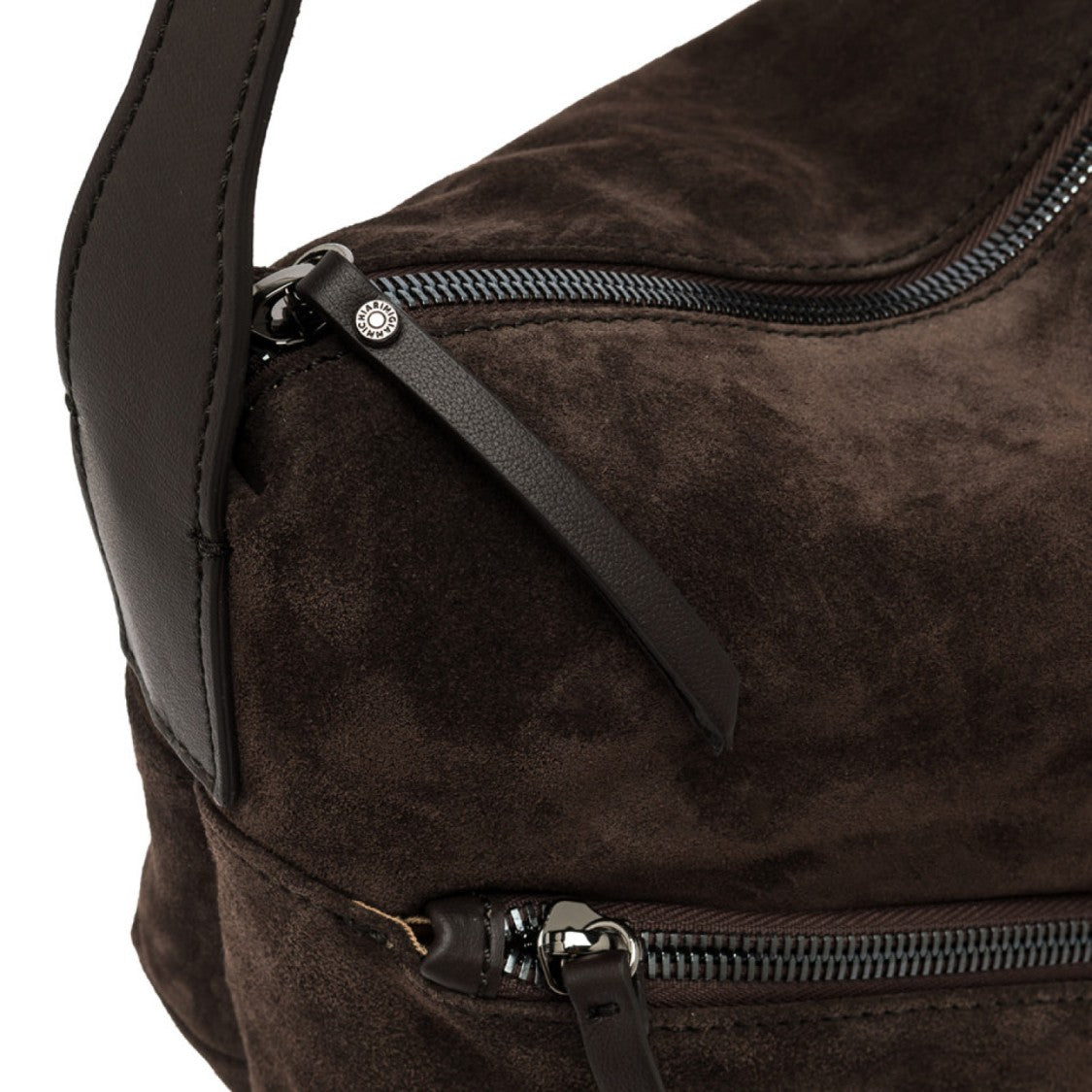 Plinio Visona' Shania Bag In Dark Brown Suede