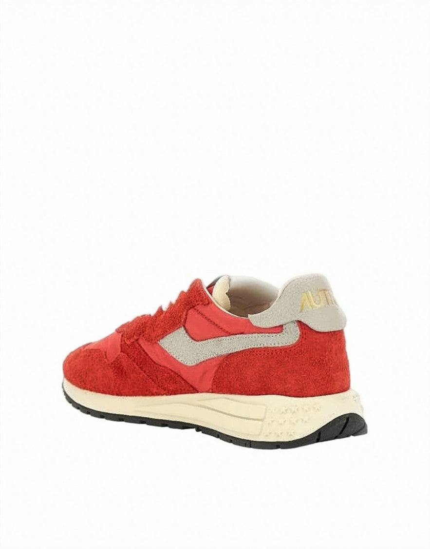 Autry Dynamic Red Suede And Nylon Sneakers