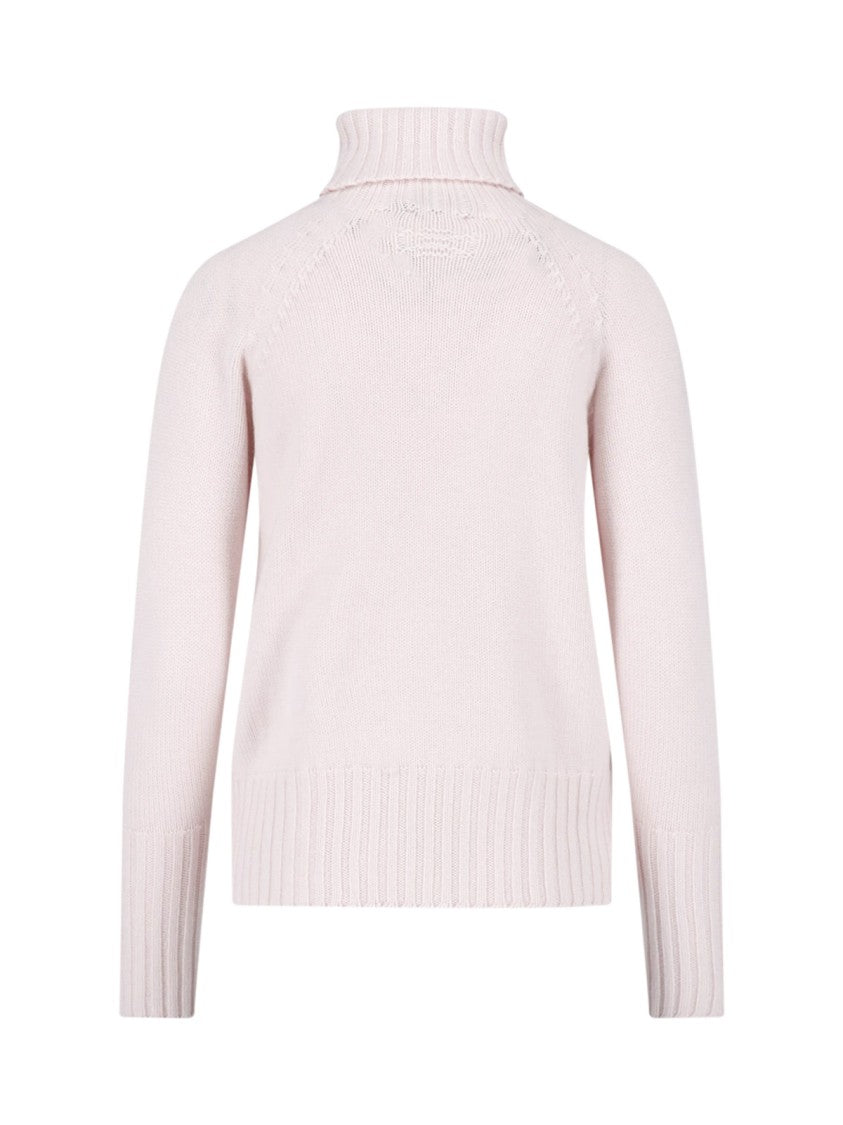 Drumohr Pink Merino Wool Turtleneck Sweater