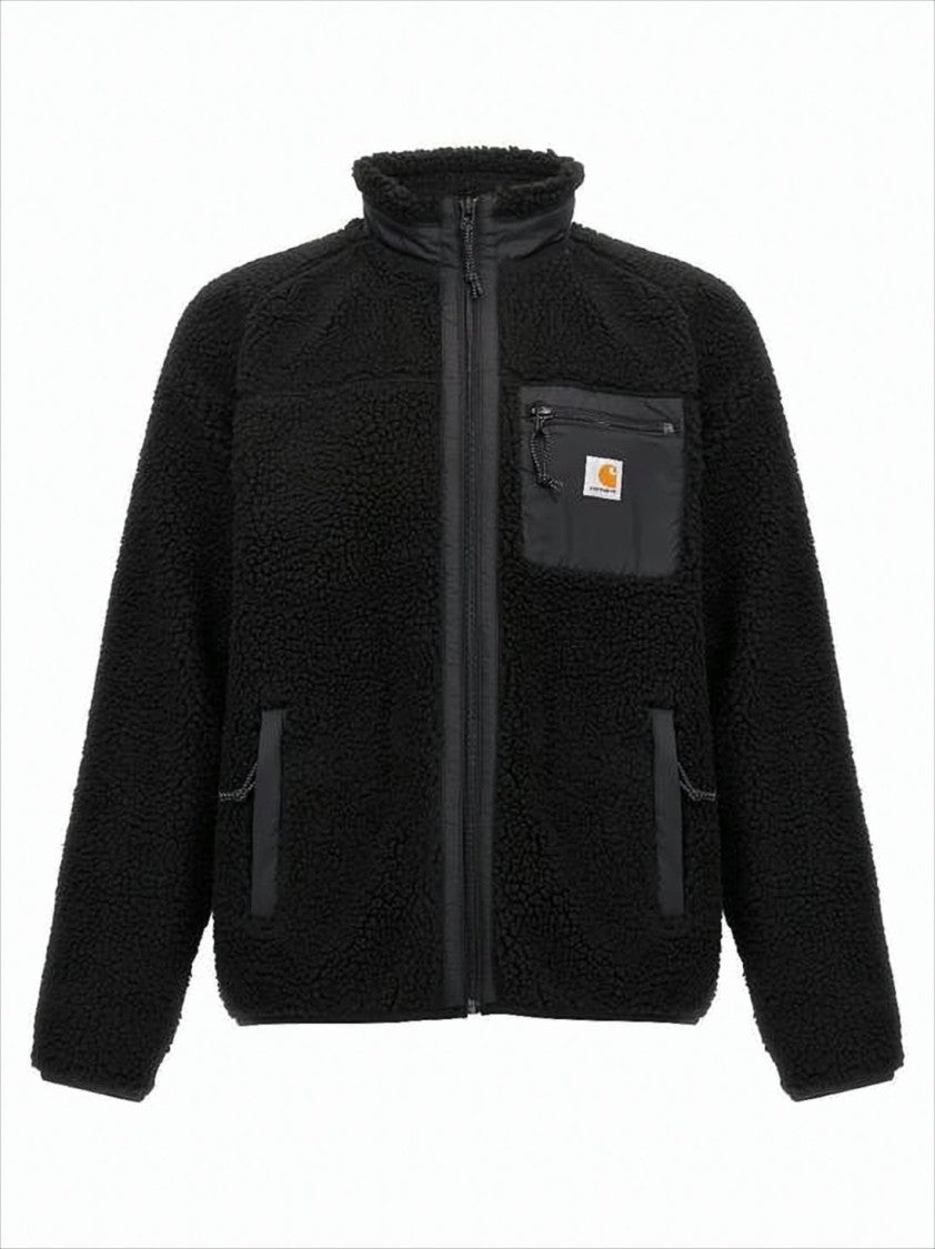 Carhartt Wip Textured Fleece Coat With High Collar