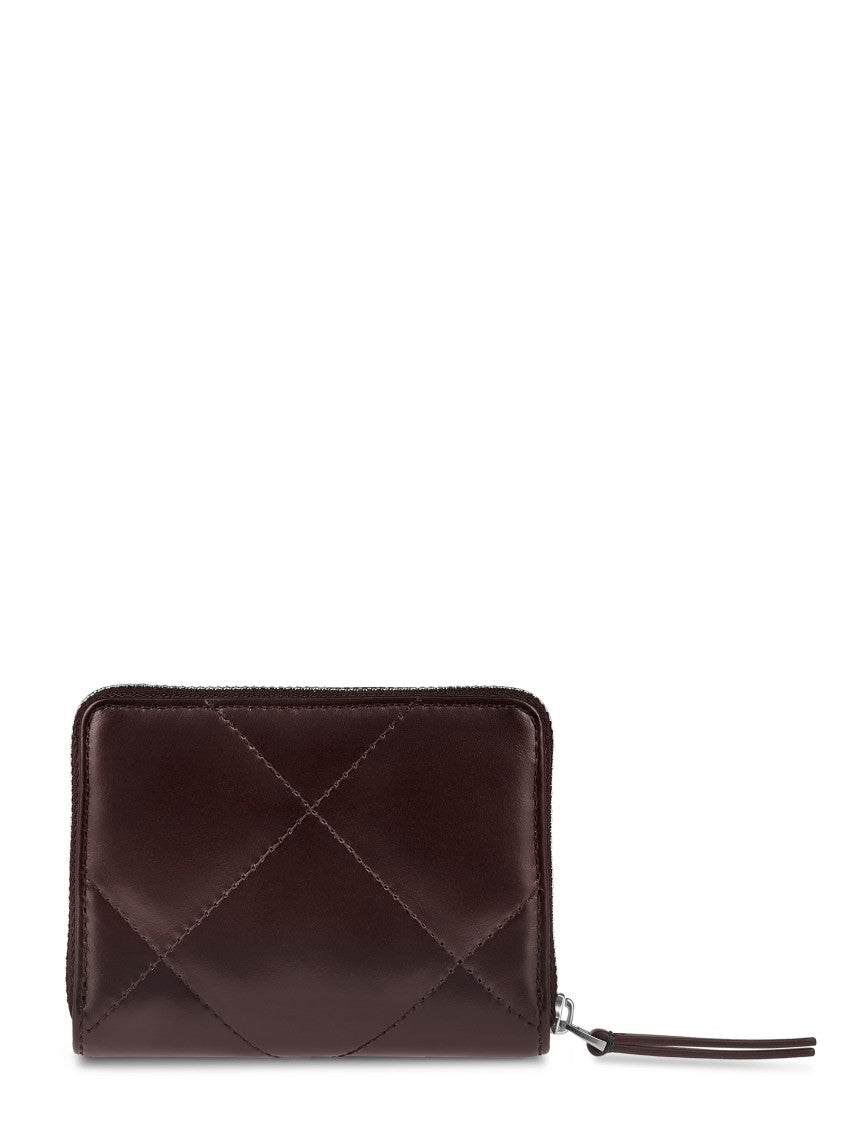 Tory Burch Kira Diamond Quilt Distressed Small Zip Around Wallet