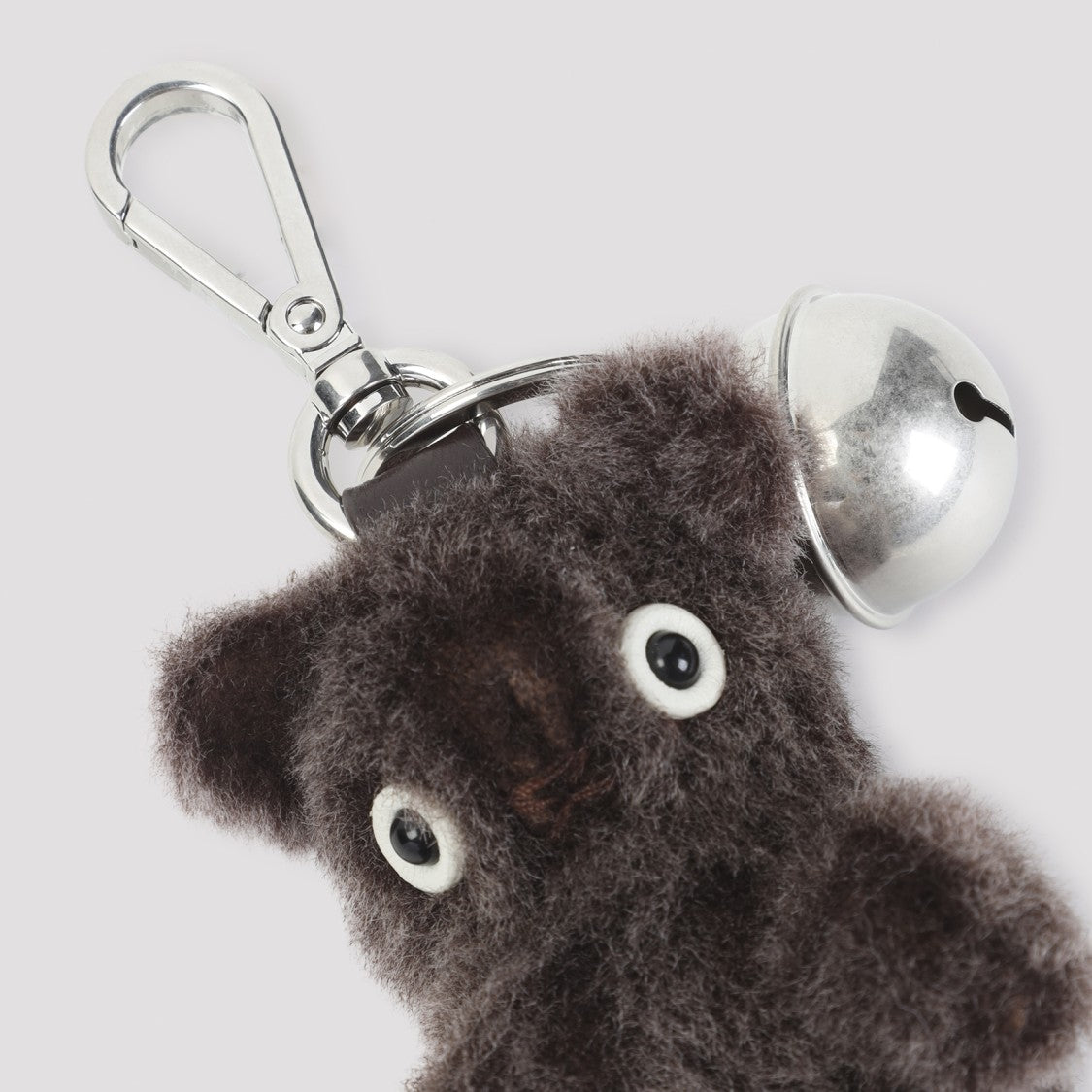 Acne Studios Lamb Shearling Bear Keychain With Silver Hardware