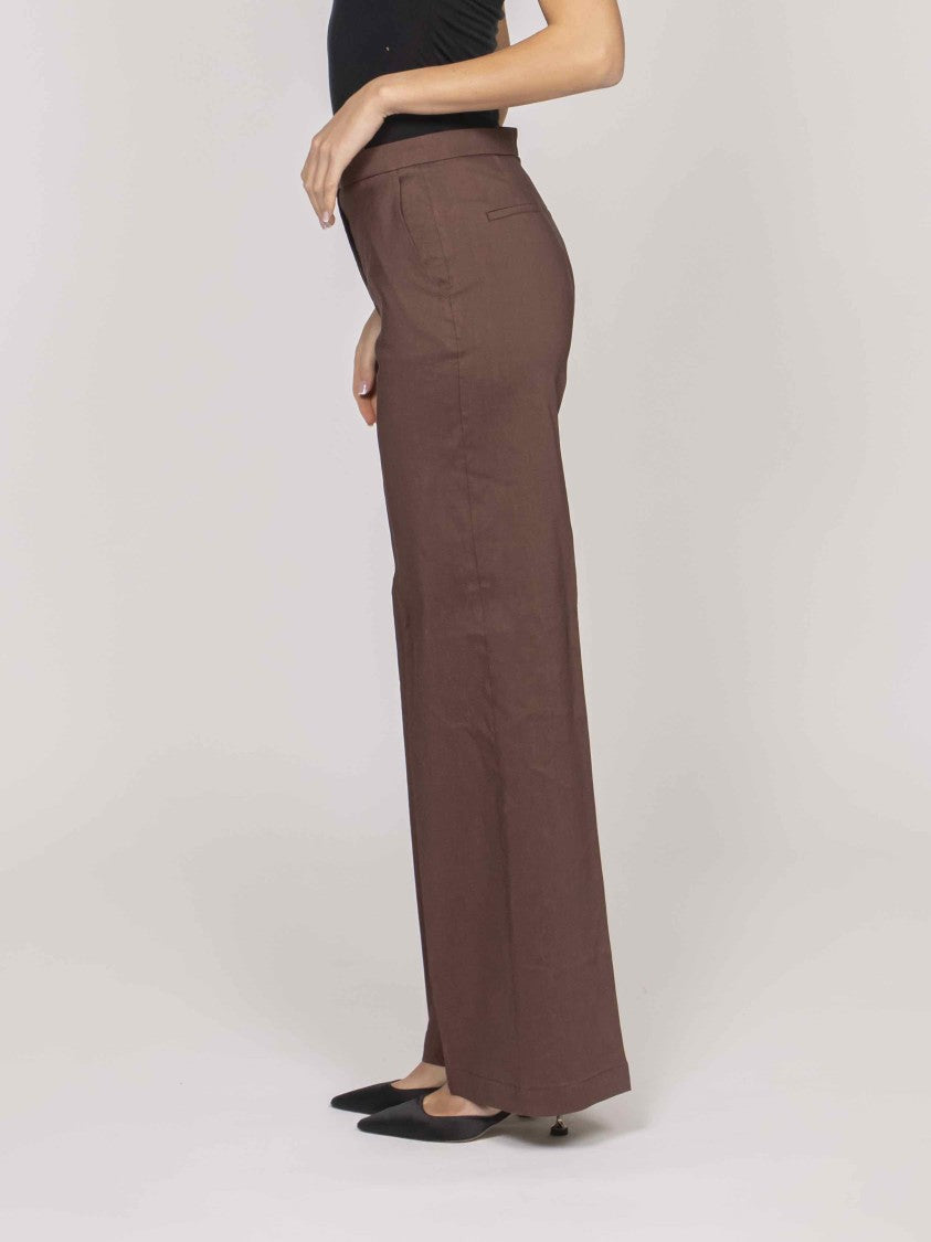 Pinko Jacopone High-Waisted Clean-Design Wide-Leg Pants