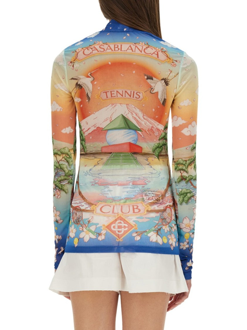 Casablanca "Tennis Club" Mesh Top