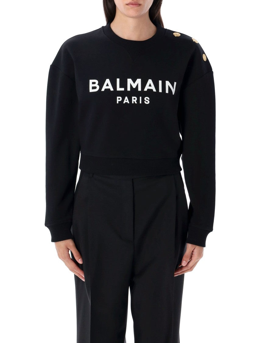 Balmain 3 Btn Crewn Neck Fleece Sweatshirt