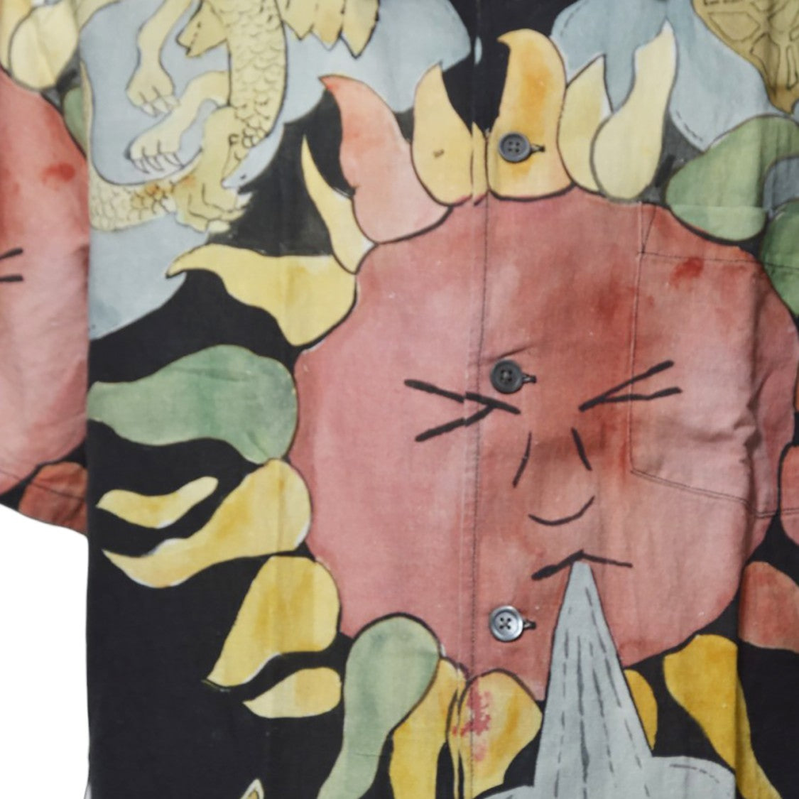 Our Legacy Box Shirt Short Sleeve Linen Cotton Multicolor Print