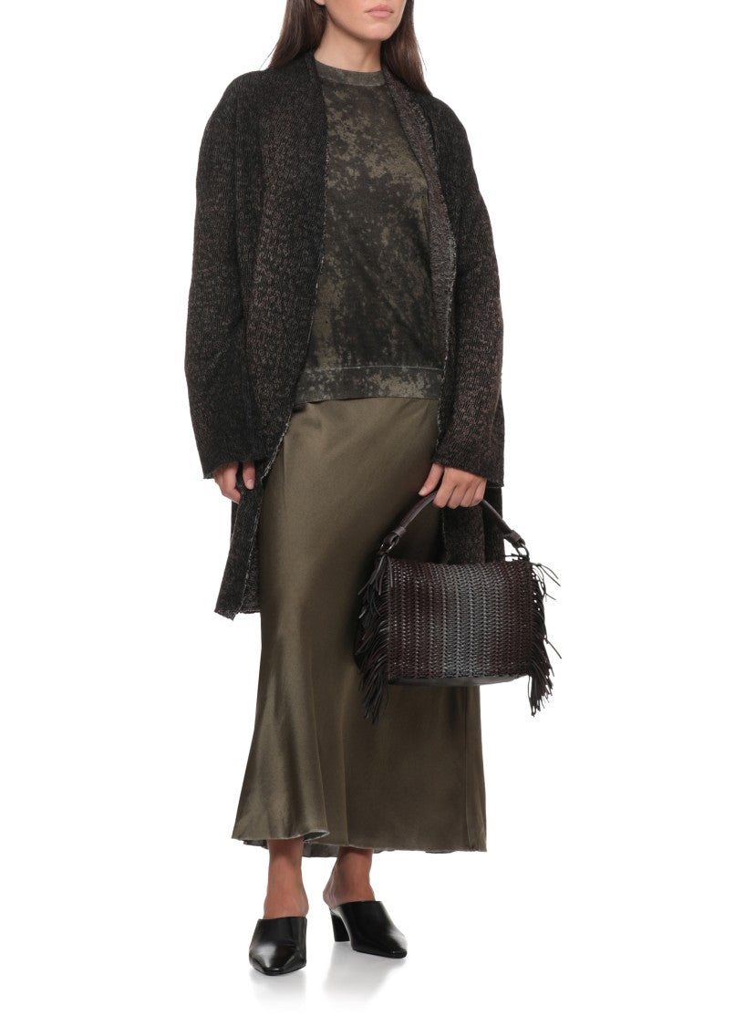 Reptile's House Gradient Brown Shoulder Bag With Braided Details