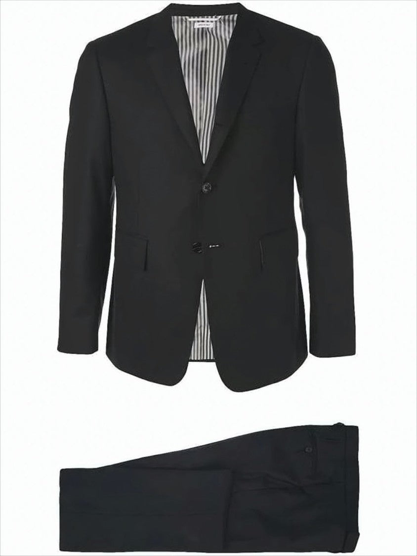 Thom Browne Tailored Black Suit Set With Fitted Blazer