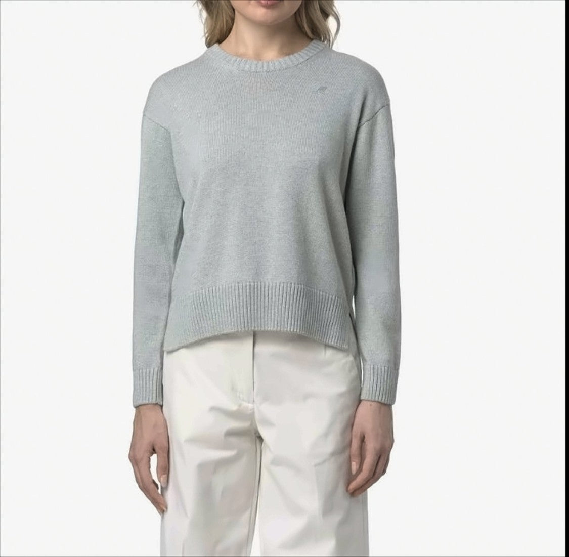 K-Way Cotton Cashmere Sweater With Ribbed Knit Detailing