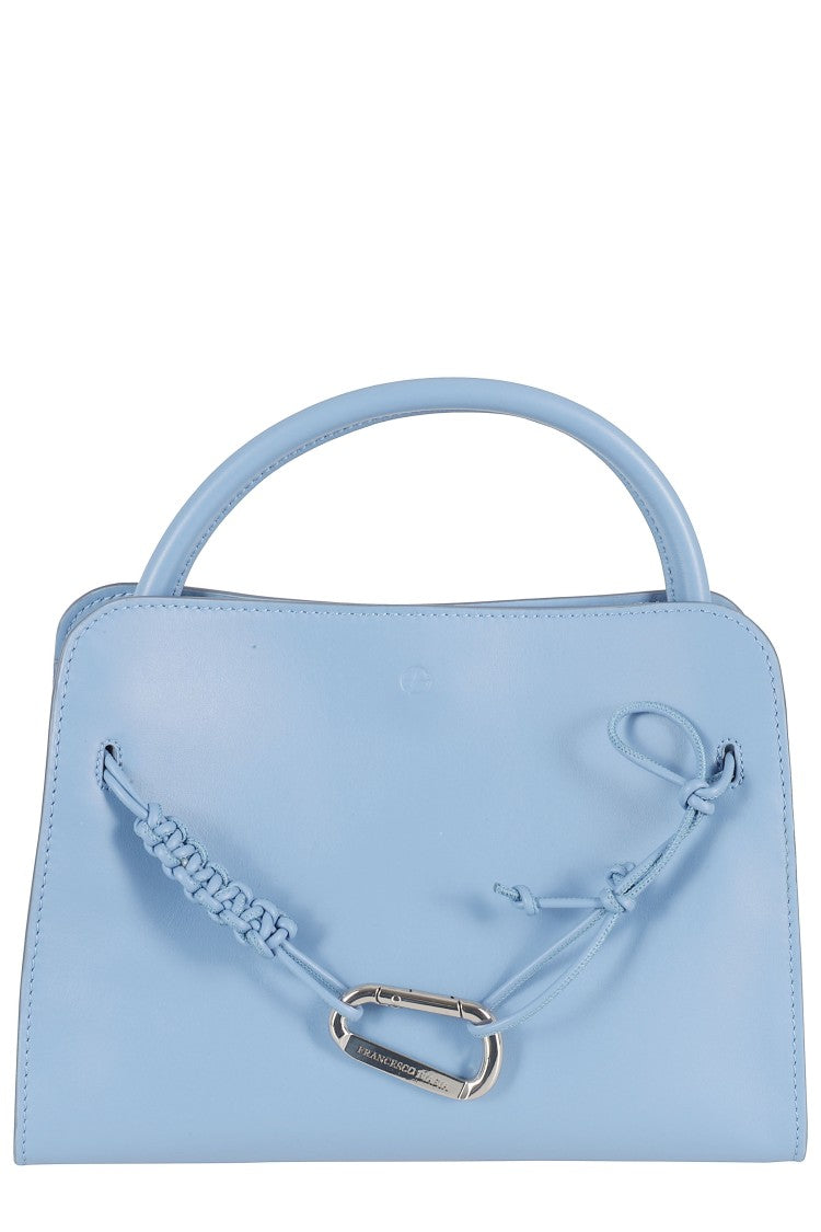 Biasia Light Blue Iconic Hot Minute Snap-Hook Leather Shoulder Bag