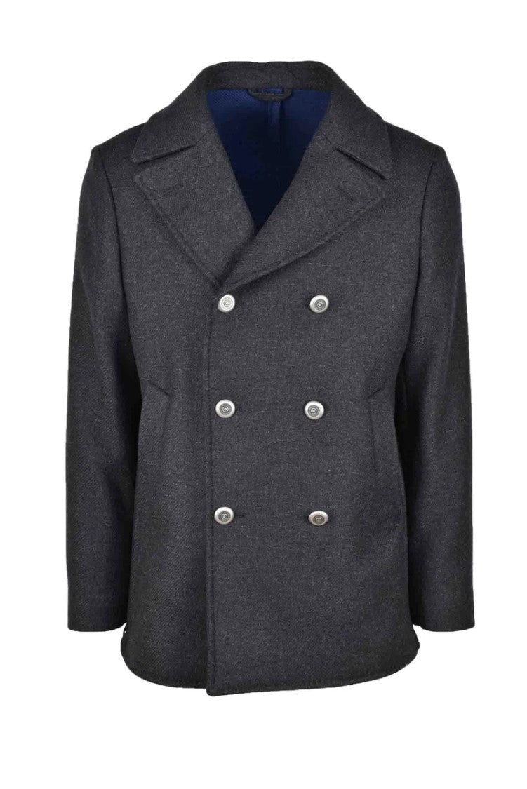 Giampaolo Double-Breasted Coat - Black/Grey