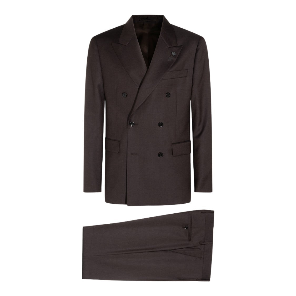 Lardini Men's Double-Breasted Blazer In Rich Brown Fabric