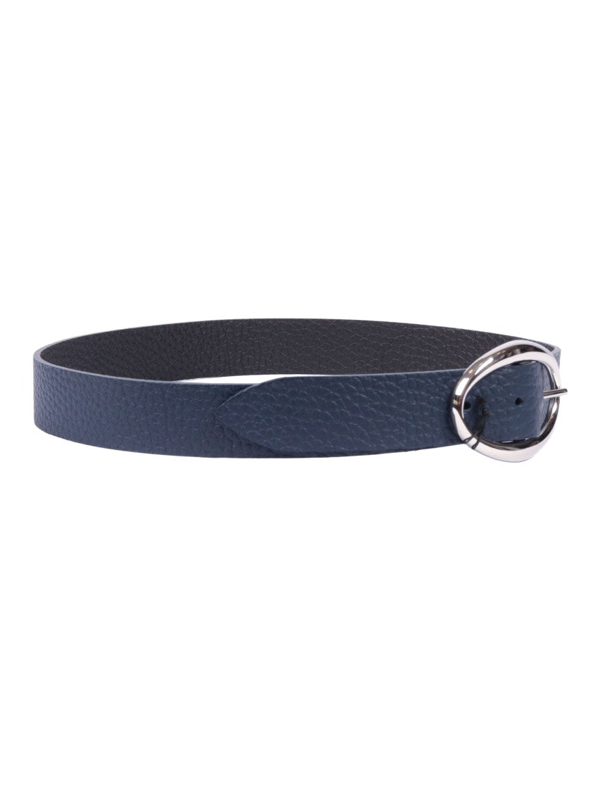 Claudio Orciani Calf Leather Belt With Polished Oval Buckle