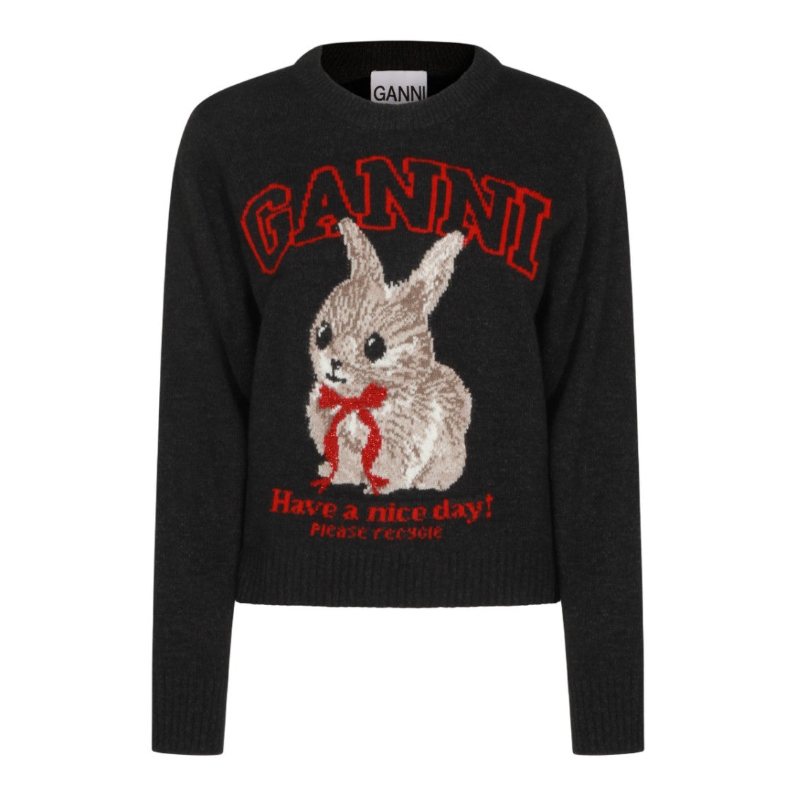 Ganni Detailed Knitted Bunny Sweater