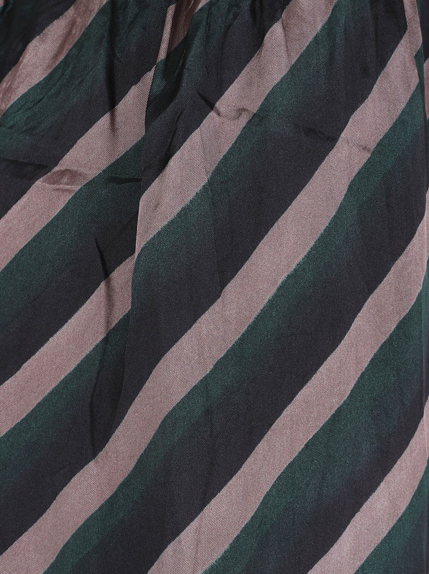 Dries Van Noten Relaxed Fit Trousers With Bold Diagonal Stripes