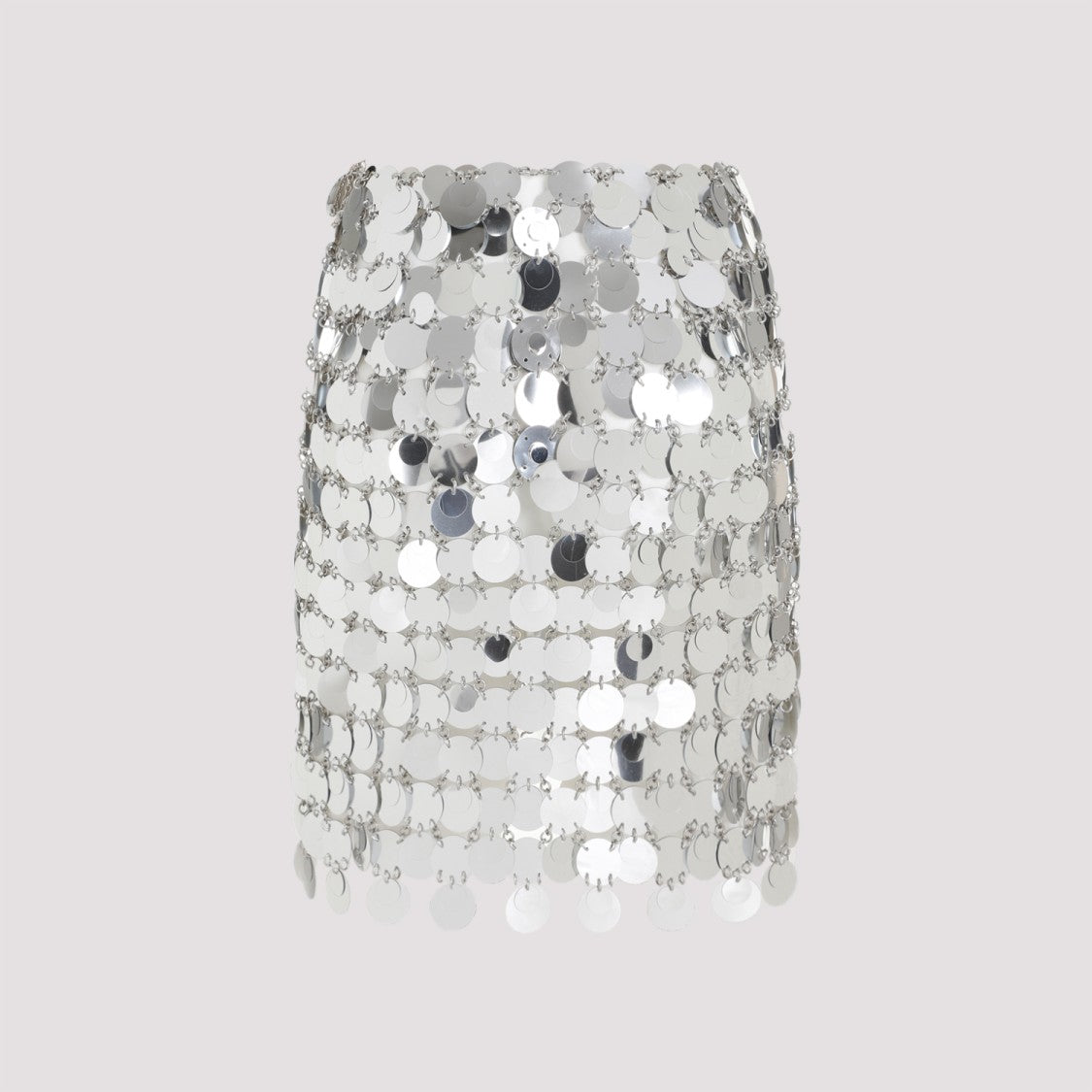 Rabanne Round Sequin Silver Polyester Mini Skirt