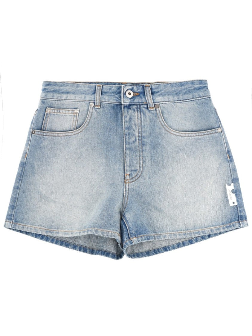Off-White Doll Light Blue Arrow Graphic Denim Shorts