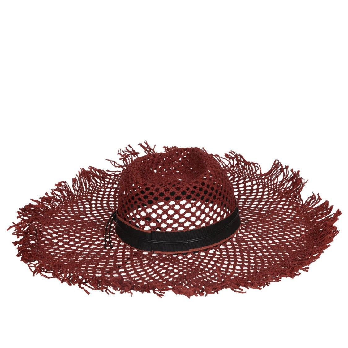 Catarzi Wide-Brimmed Hat With Fringed Edge