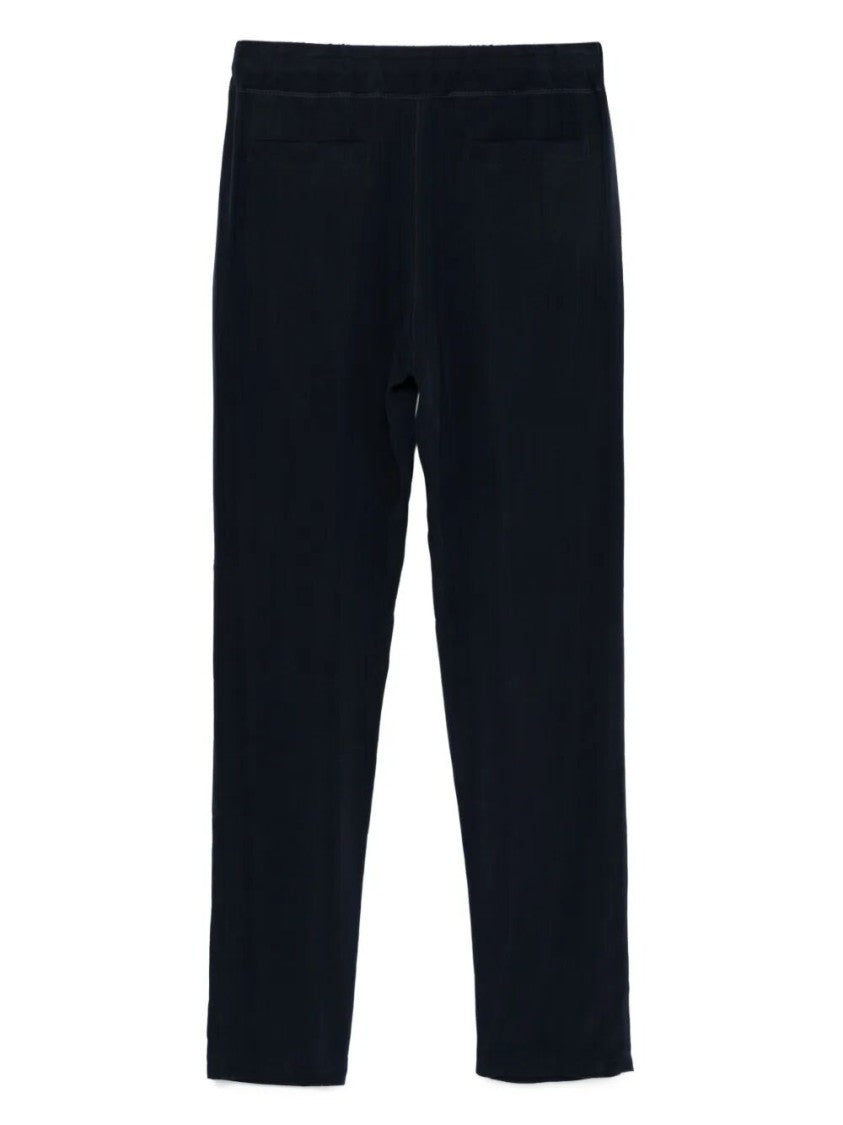 Giorgio Armani Tailored Black Cupro Pants With Elastic Waistband