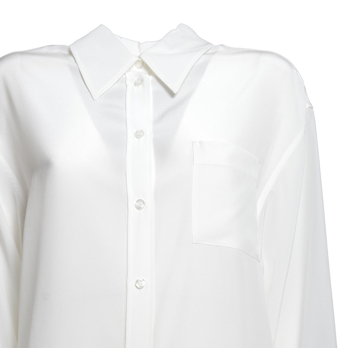 Sportmax Relaxed-Fit White Silk Crêpe De Chine Blouse