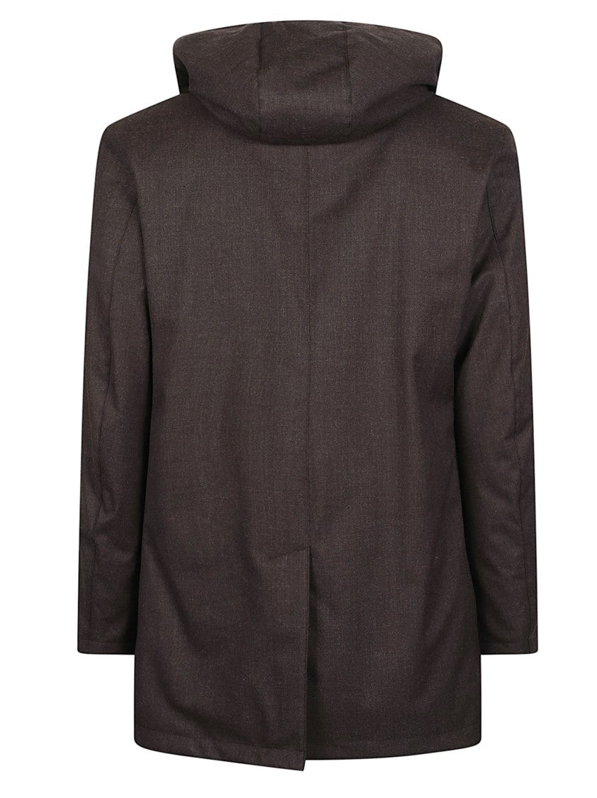 Herno Hooded Wool-Blend Medium Down Jacket
