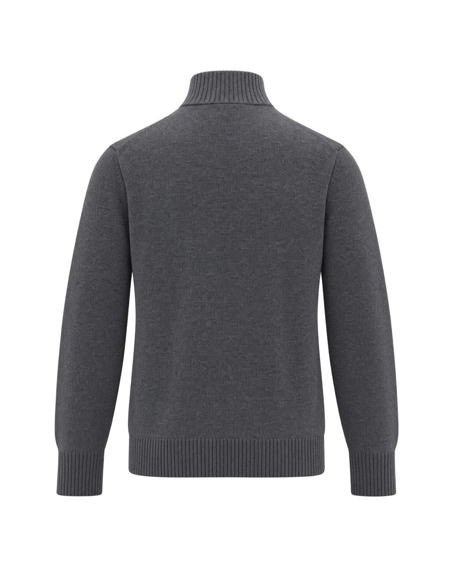 Lacoste Half-Zip High-Neck Sweater In Brushed Wool With Ribbed Accents