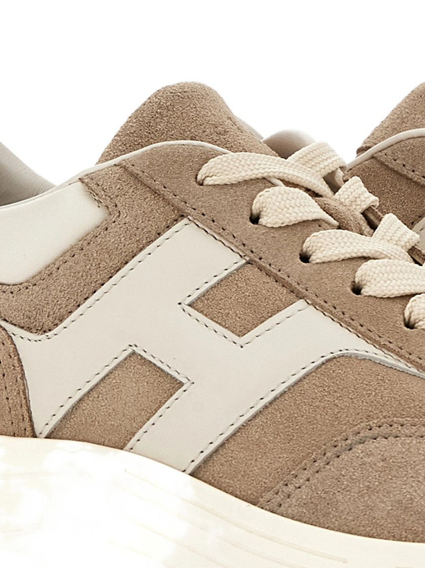Hogan Beige Chunky Suede Cream Leather Sneakers