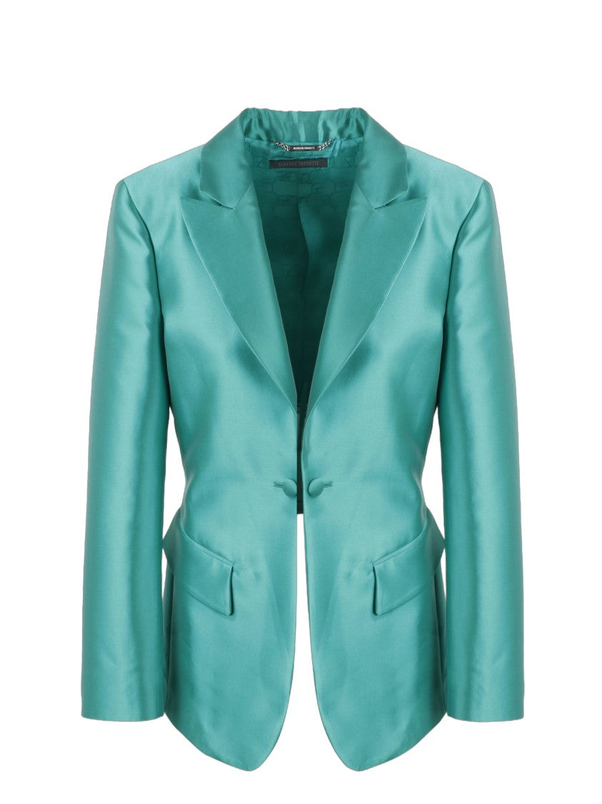 Alberta Ferretti Mikado Tailored Blazer