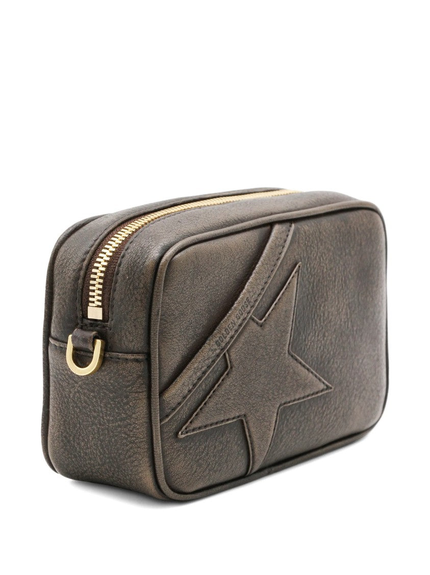 Golden Goose Rectangular Leather Mini Star Bag With Textured Finish