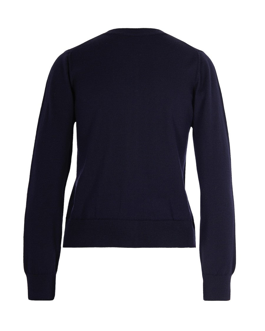 Alpha Studio Midnight Blue Merino Wool Cardigan