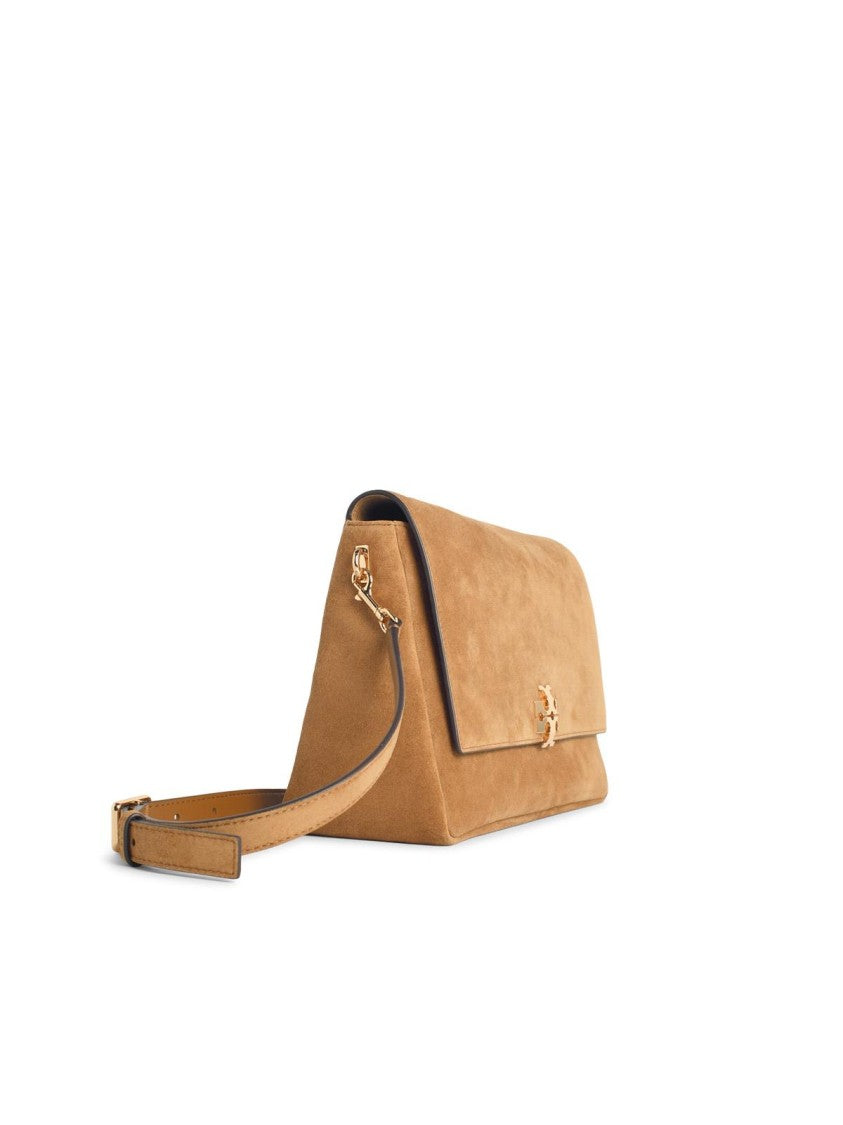 Tory Burch Toffee 'Charlie' Medium Suede Shoulder Bag
