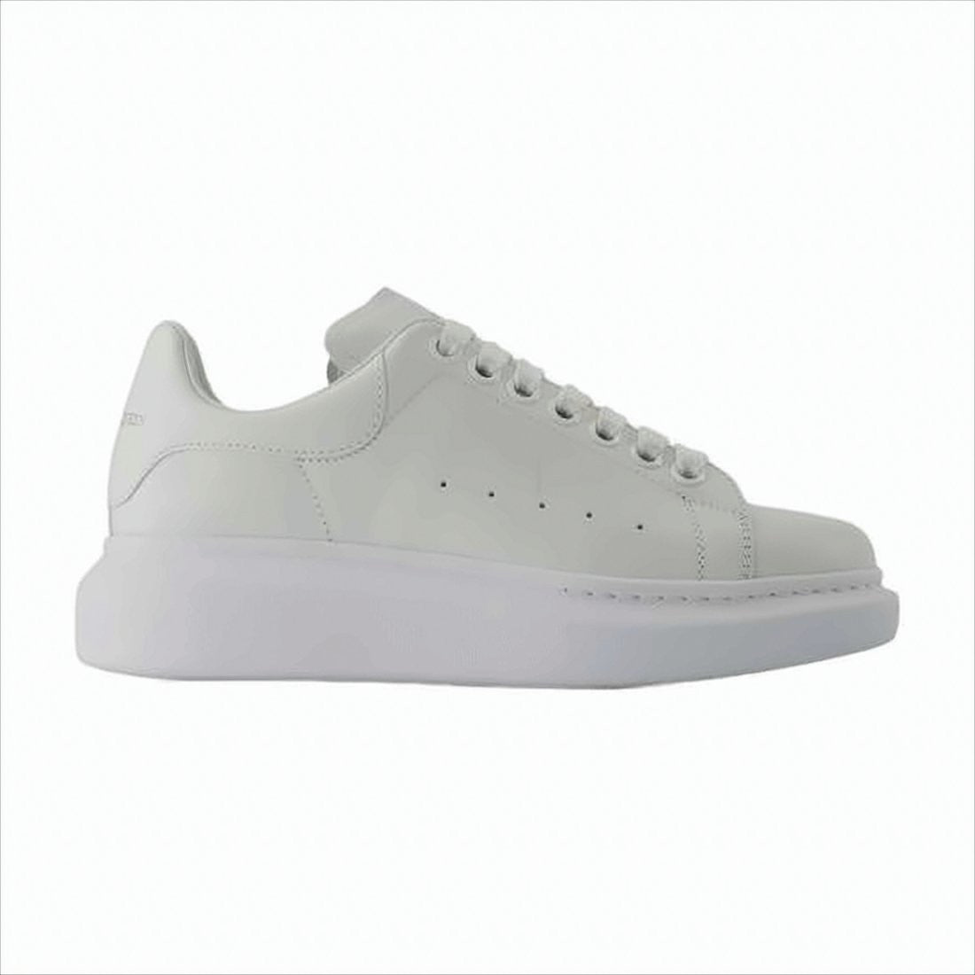 Alexander Mcqueen Minimalist White Sneakers With Elevated Rubber Sole