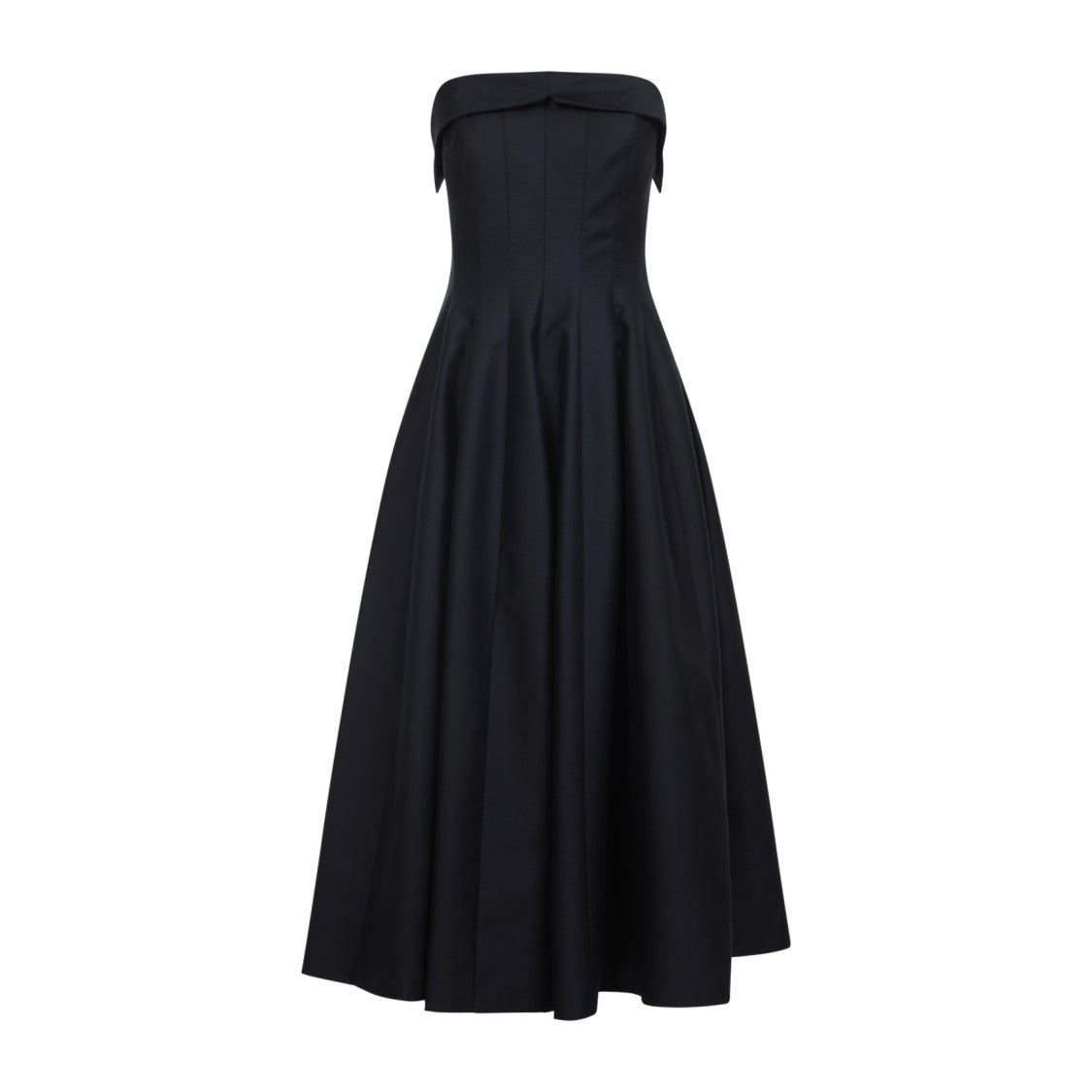 Alberta Ferretti Strapless Black Dress With Flared Skirt